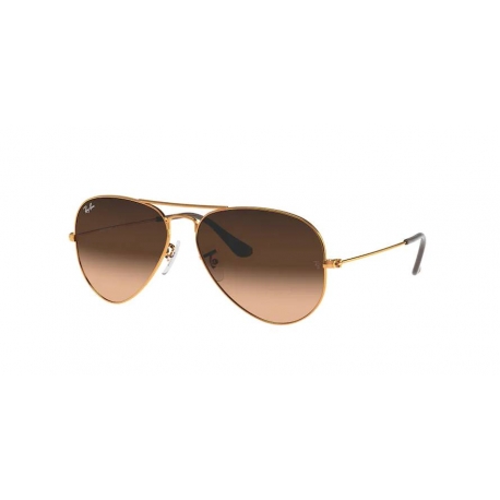 Ray-Ban RB3025 Aviator Large Metal 9001A5 | Frame: shiny light bronze | Lenses: pink gradient brown