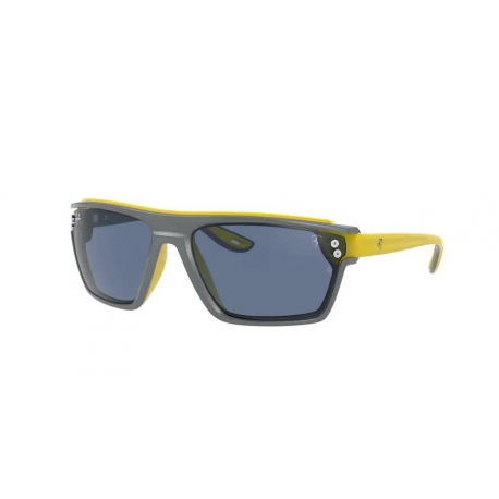 Ray-Ban RB4370M F67380 | Frame: rubber yellow on blue | Lens: dark blue