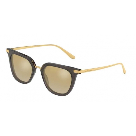 Dolce & Gabbana DG4363 32106E | Frame: transparent black pois gold | Lens: gradient light brown mirror gold