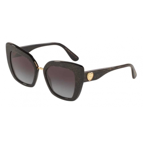 Dolce & Gabbana DG4359 32188G | Frame: glitter gold striped black | Lens: grey gradient