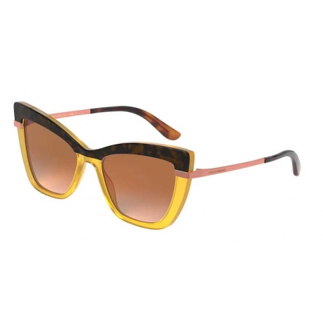 Dolce & Gabbana DG4374 32677H | Frame: top havana on opal ochre | Lens: orange mirror silver gradient