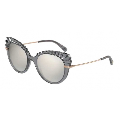 Dolce & Gabbana DG6135 35746V | Frame: transparent grey | Lens: light grey mirror silver gradient