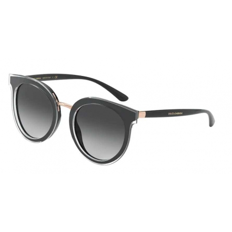 Dolce & Gabbana DG4371 53838G | Frame: top  	transparent on black | Lens: grey gradient