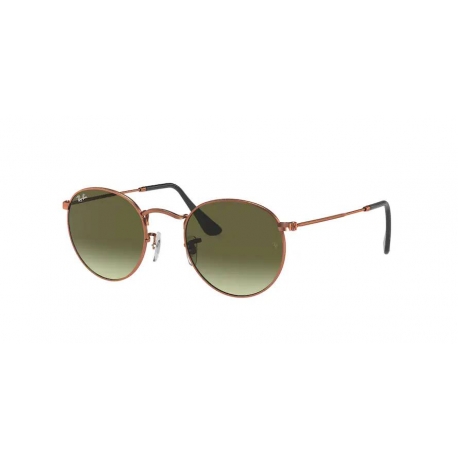Ray-Ban RB3447 Round Metal 9002A6 | Frame: shiny medium bronze | Lenses: green gradient brown