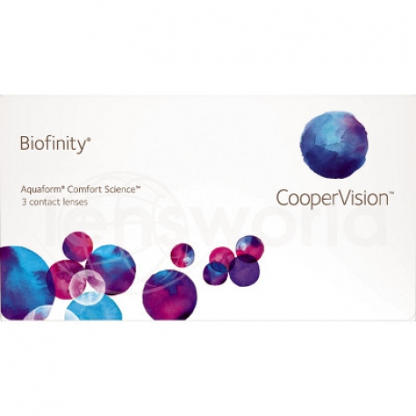 CooperVision Biofinity | Type: spherical for myopia and hypermetropia | Life: monthly disposable