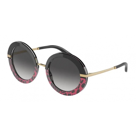 Dolce & Gabbana DG4393 33198G | Montatura: nero, rosa leopardato | Lenti: grigio chiaro sfumate nero