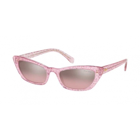 Miu Miu MU 10US 1467L1 | Frame: glitter pink | Lens: pink mirror silver gradient